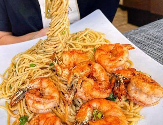 Garlic Prawn Spaghetti