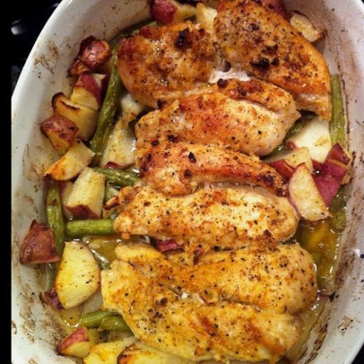 GARLIC & LEMON CHICKEN WITH RED POTATOES & GREEN BEANS!