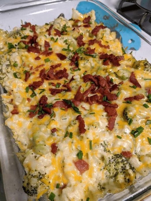 Creamy Loaded Cauliflower Casserole