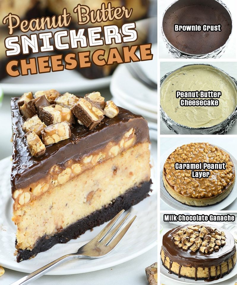 Peanut Butter Snickers Cheesecake