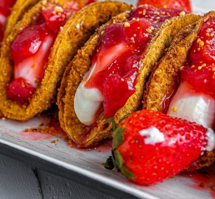 Cherry Cheesecake Tacos