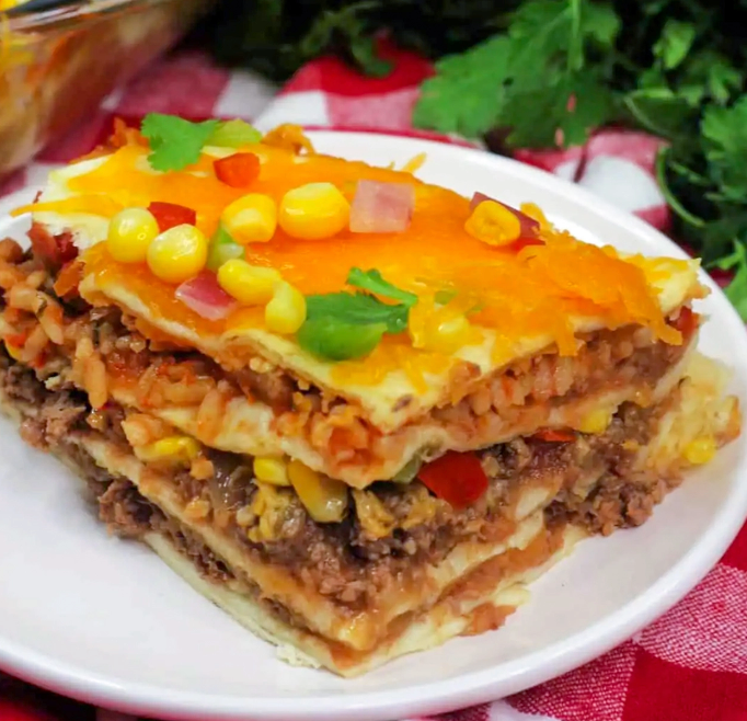 Layered Mexican Tortilla Casserole