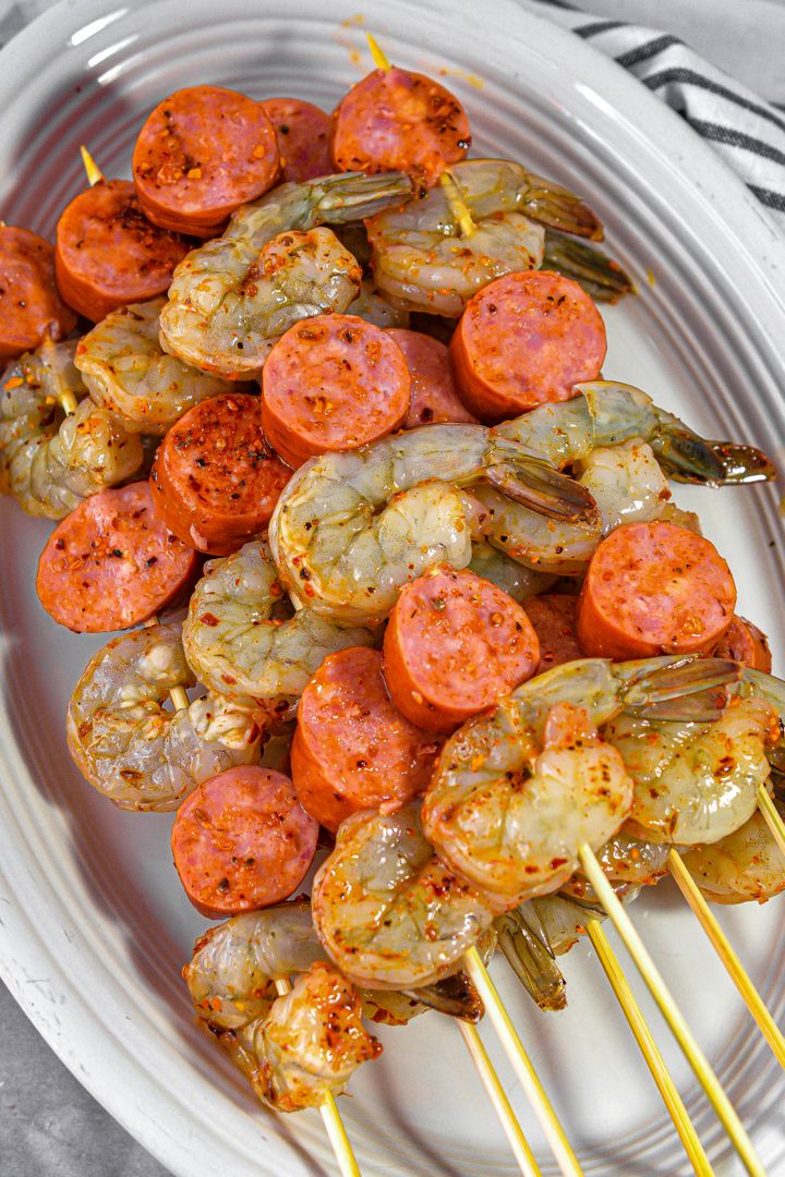 Sausage and Shrimp Kebabs