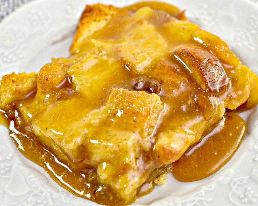 Good Old Fashioned Bread Pudding with Vanilla Sauce