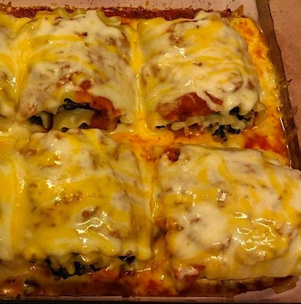 Spinach Lasagna Roll-Ups