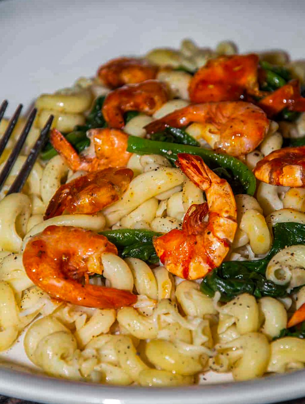 Italian Sauced Farfalle with Shrimp and Spinach