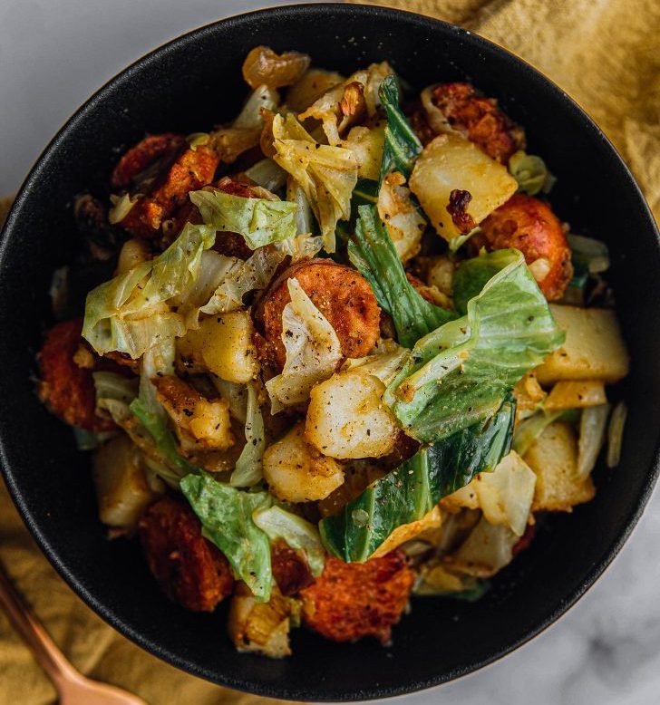 Kielbasa Cabbage Potato Skillet