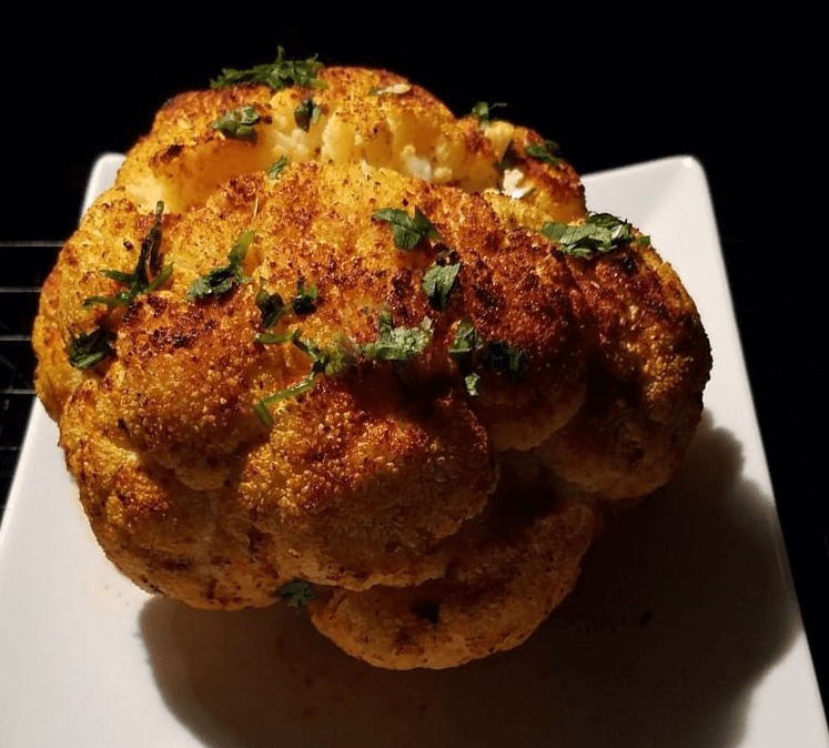 Whole Roasted Cauliflower With Homemade Butter Sauce