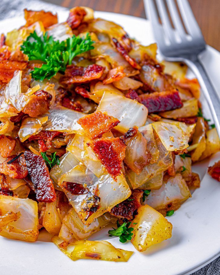 Fried Cabbage with Onions and Bacon