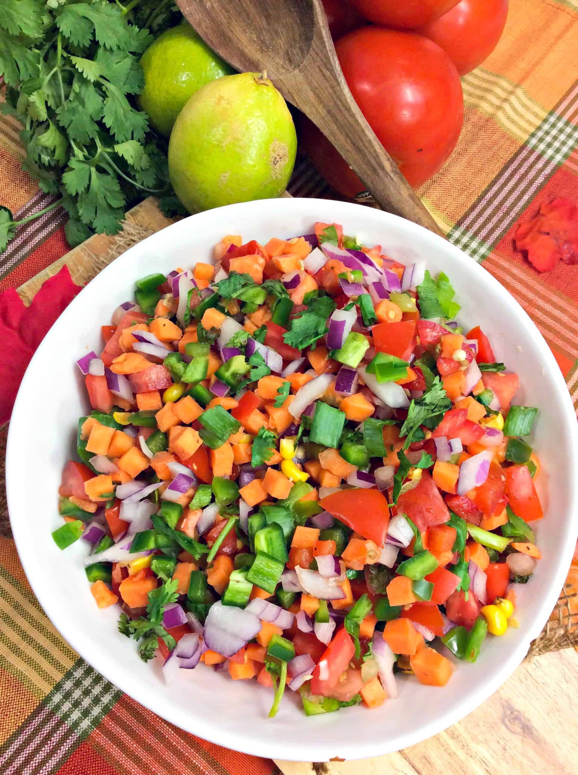 Pico de Gallo Salsa with Sweet Potatoes