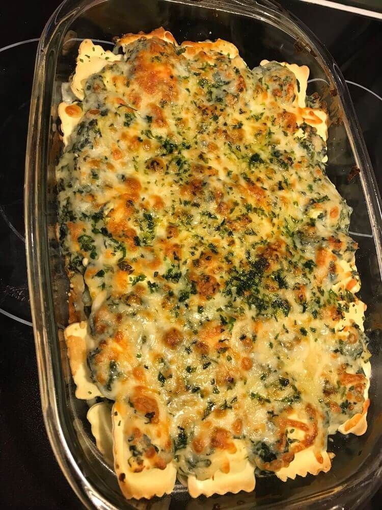 Spinach Artichoke Ravioli Bake