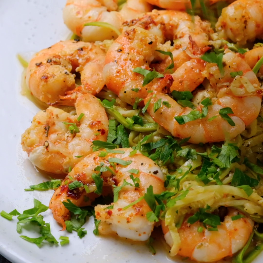 Lemon Garlic Butter Shrimp with Zoodles