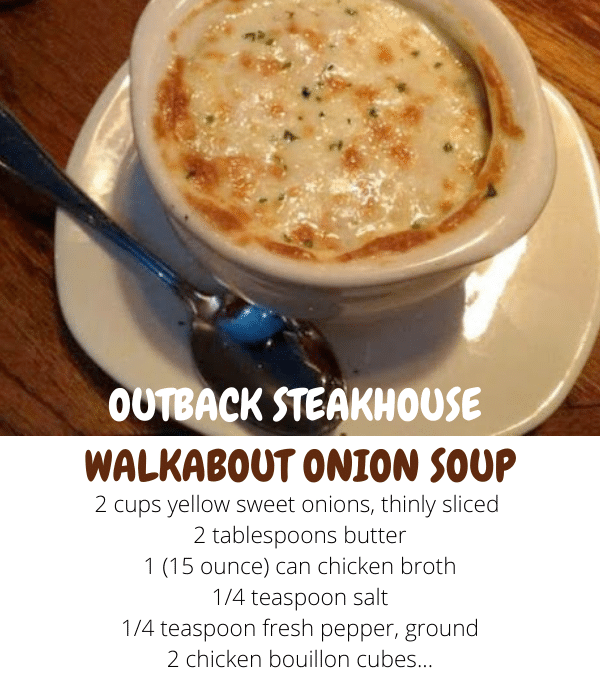 OUTBACK STEAKHOUSE WALKABOUT ONION SOUP