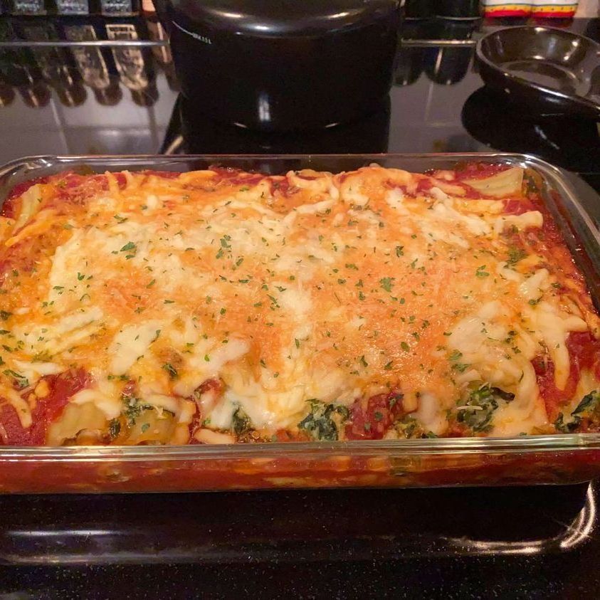 SPINACH AND 3-CHEESE MANICOTTI