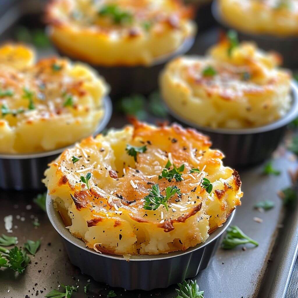 Garlic Parmesan Mashed Potato Cups