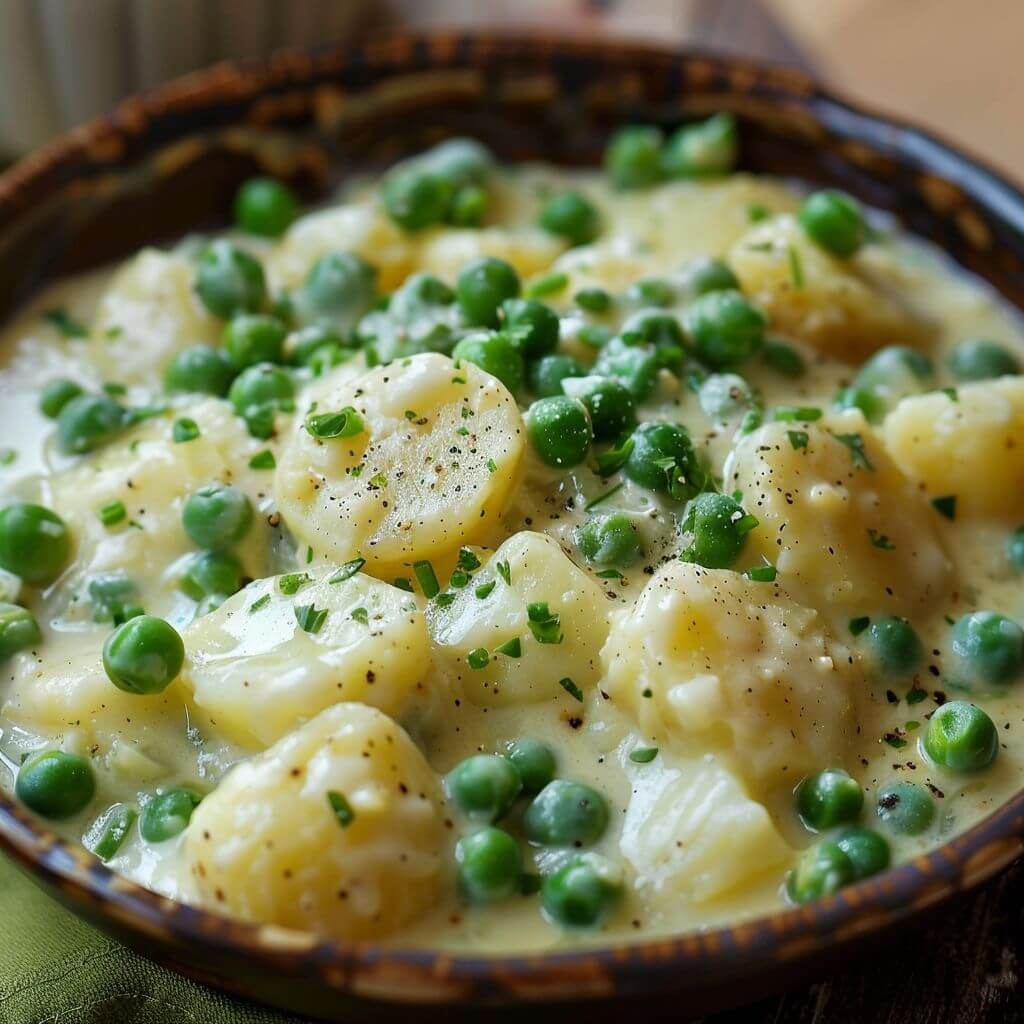 Creamed Potatoes and Peas