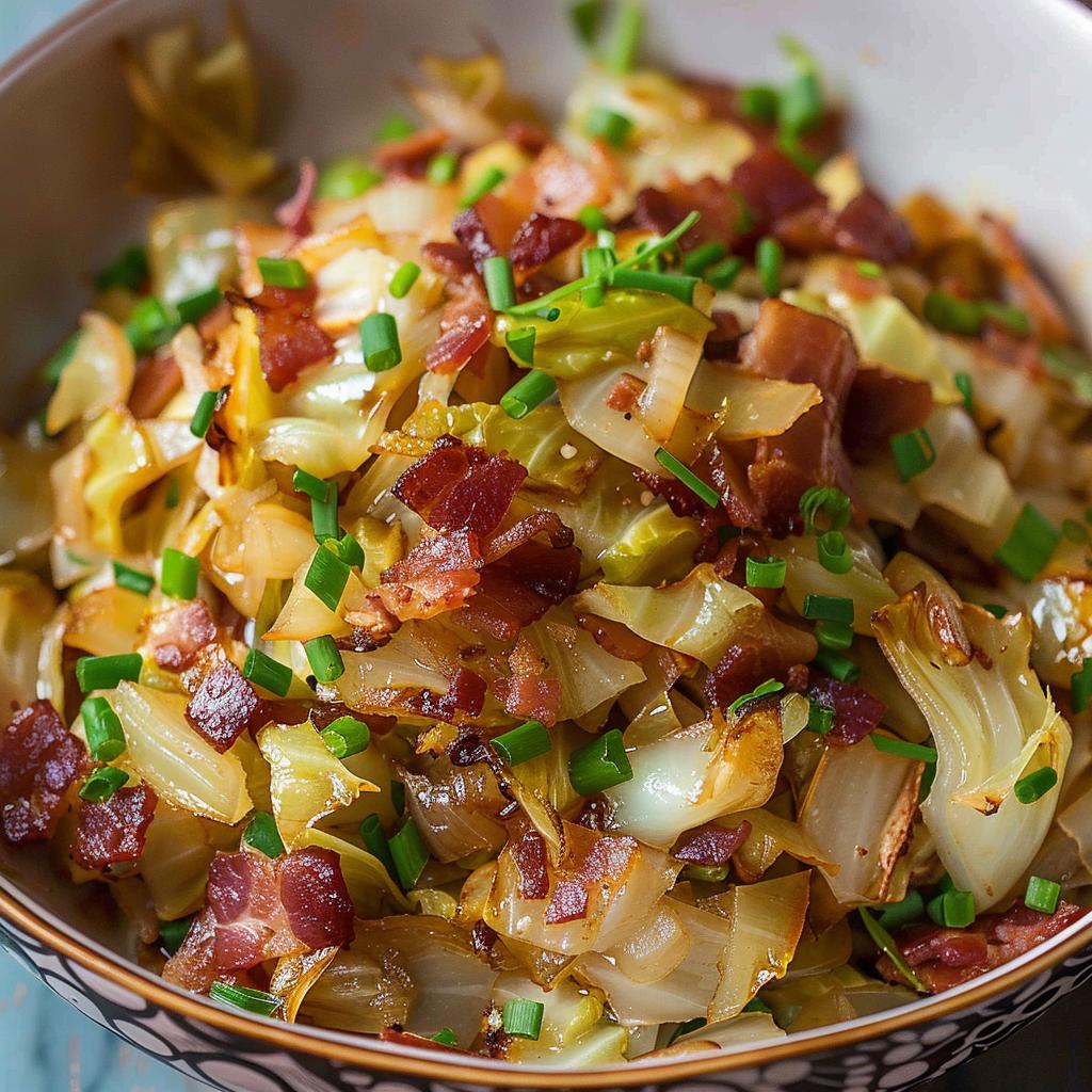 Fried Cabbage with Bacon, Onion, and Garlic!