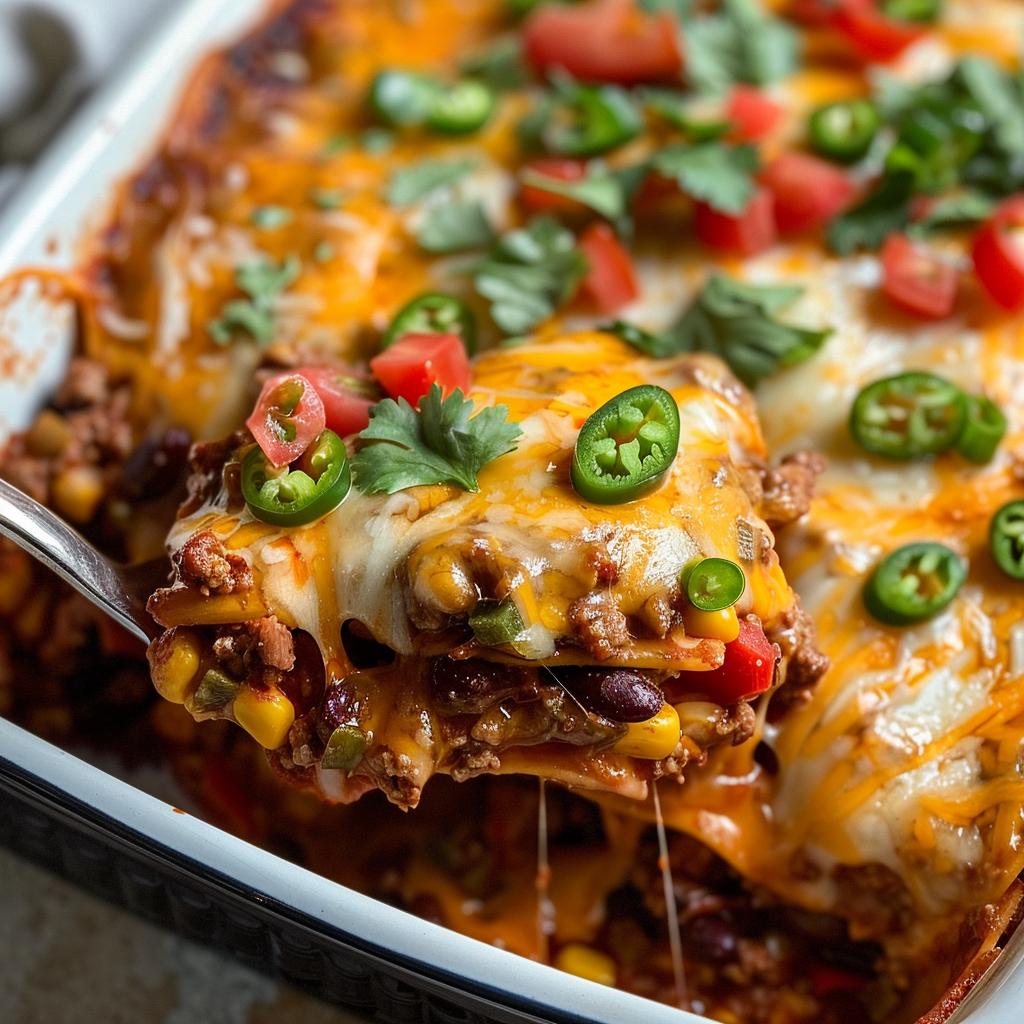 BEEF ENCHILADA CASSEROLE