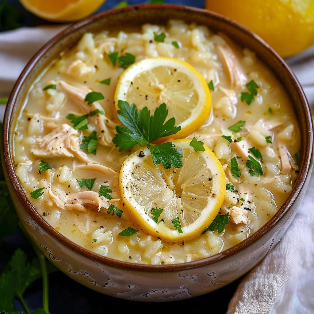 Slow Cooker Lemon Chicken and Rice Soup