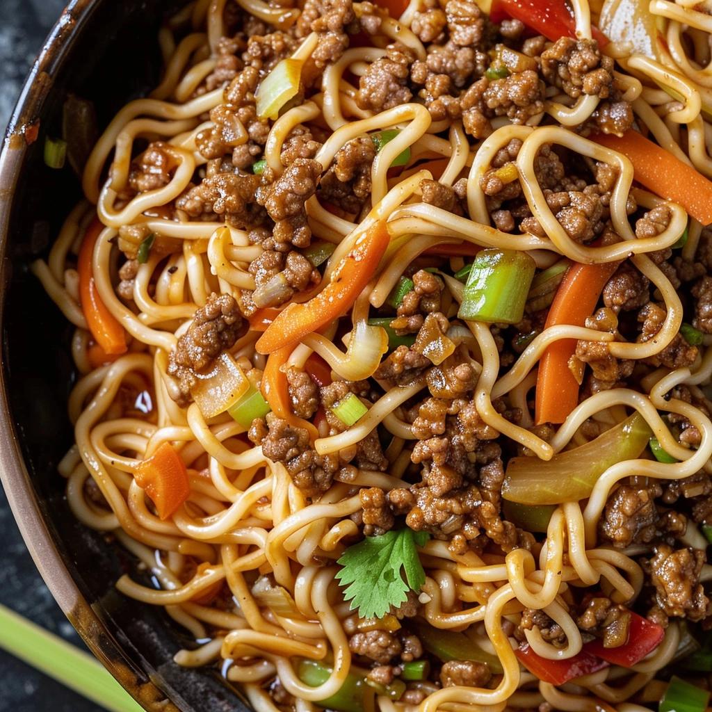 Slow Cooker Ground Beef Chow Mein