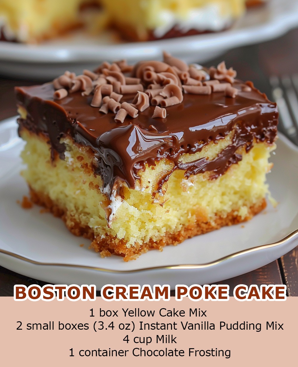 BOSTON CREAM POKE CAKE