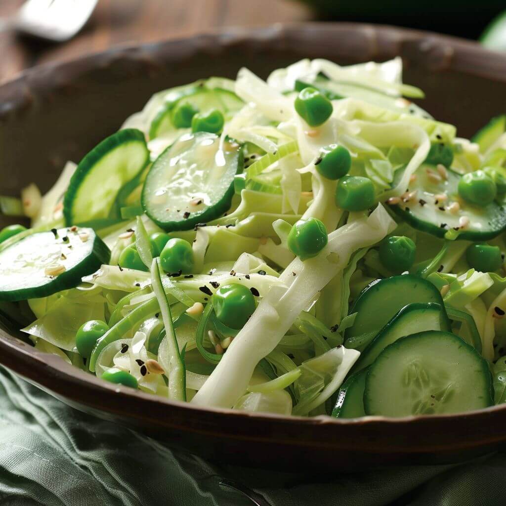 Cabbage, Cucumber, and Pea Salad