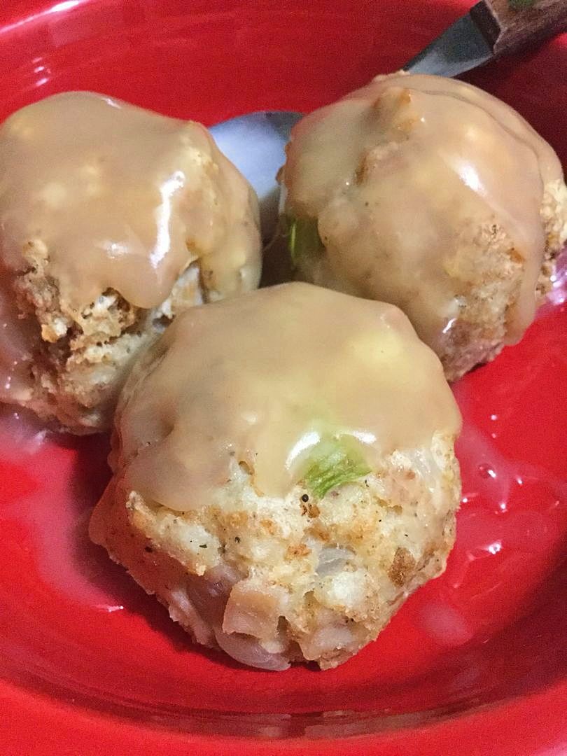 LEFTOVER TURKEY STUFFING BALLS