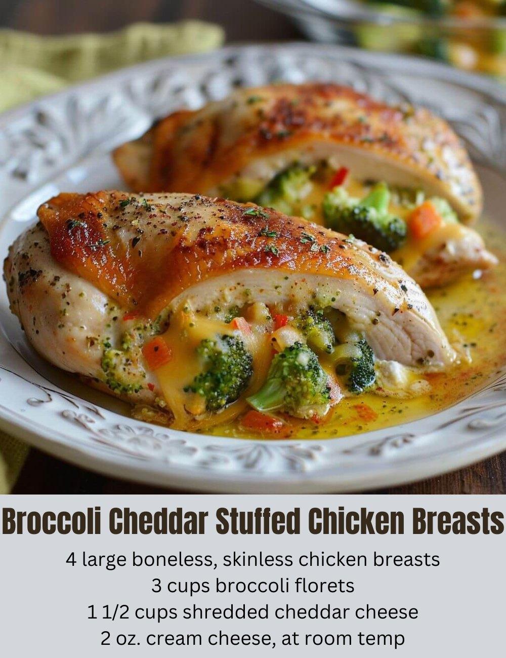 Broccoli Cheddar Stuffed Chicken Breasts