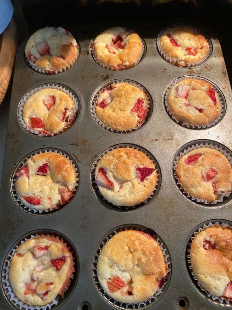 Meyer Lemon Strawberry Muffins