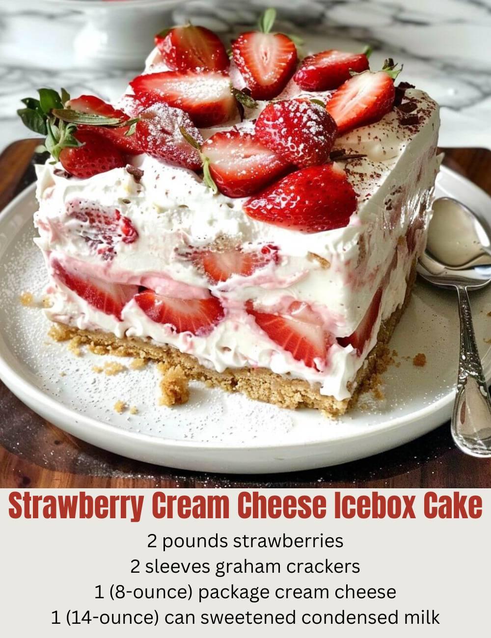 Strawberry Cream Cheese Icebox Cake