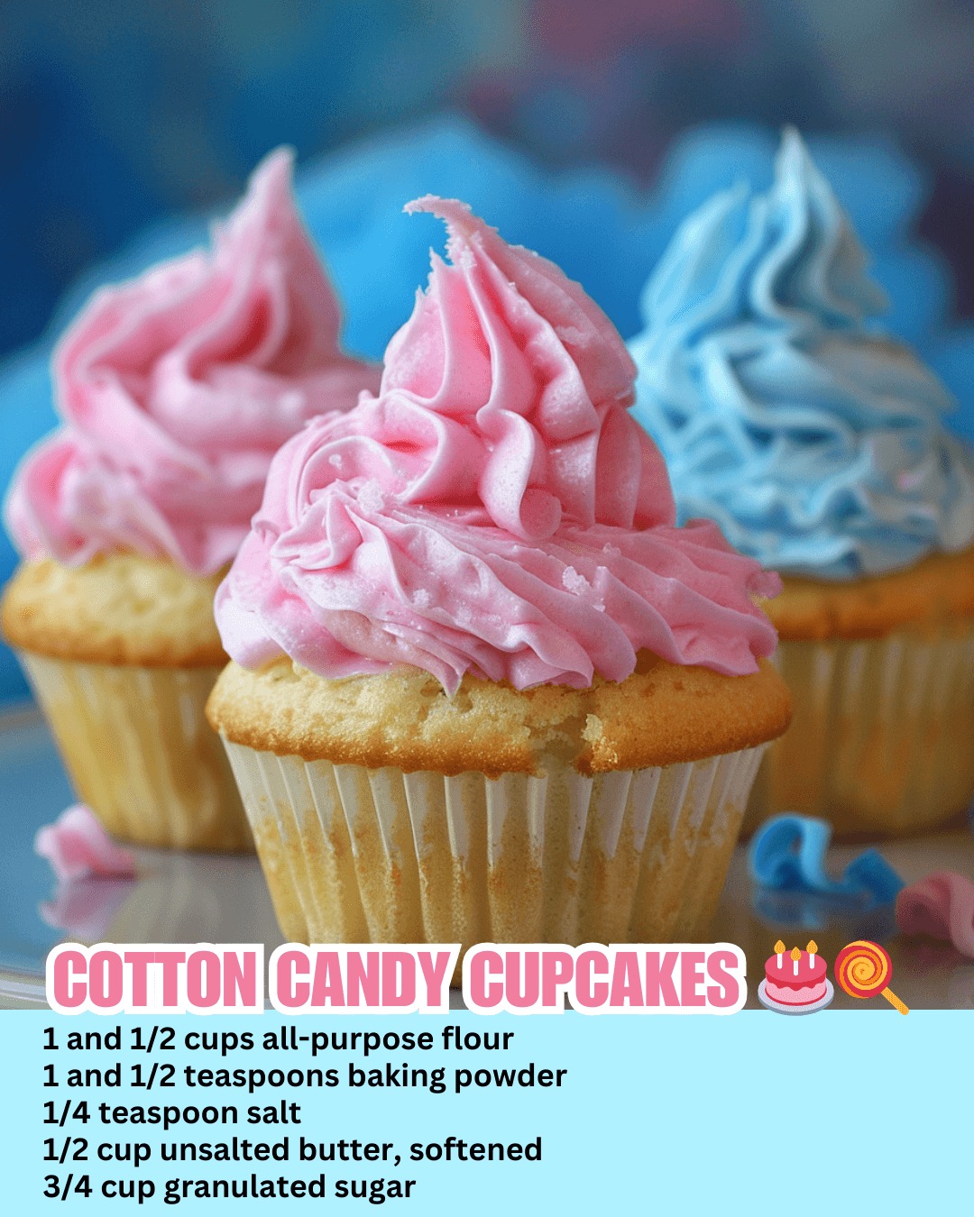 Cotton Candy Cupcakes