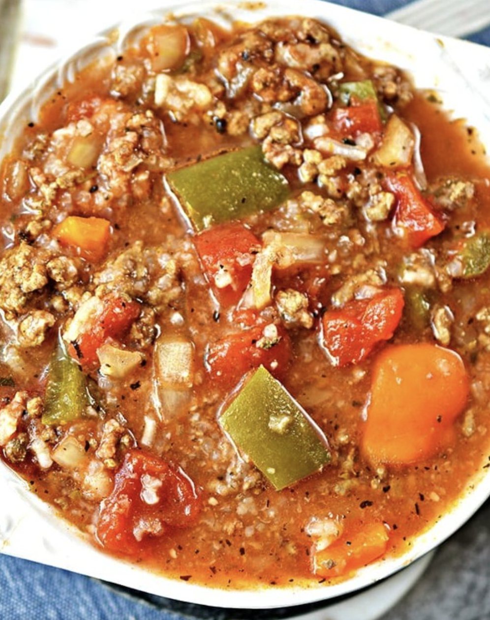 Stuffed Pepper Soup in the Slow Cooker