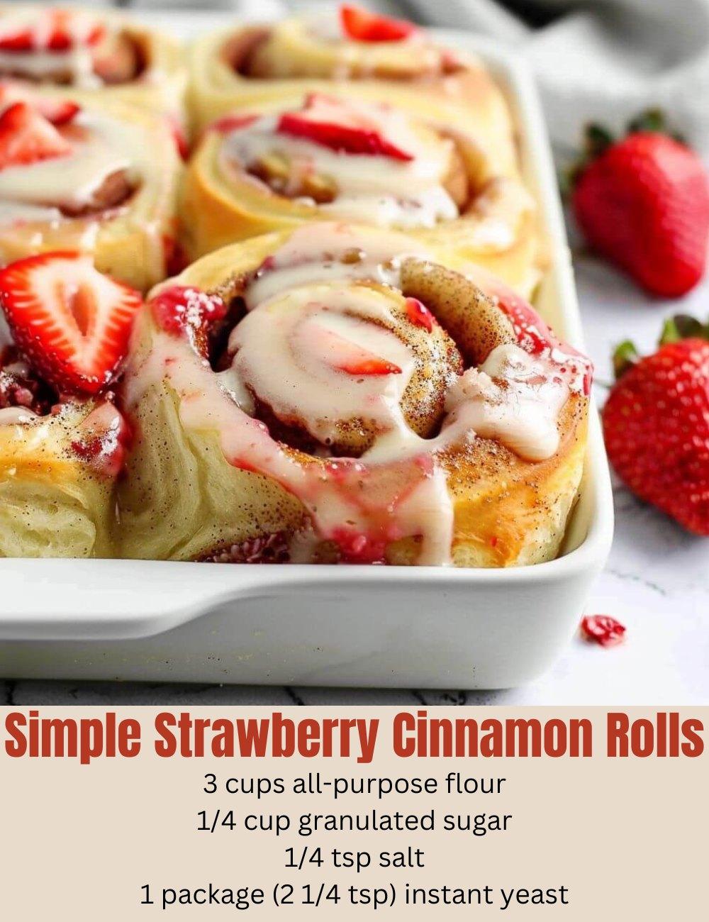 Simple Strawberry Cinnamon Rolls