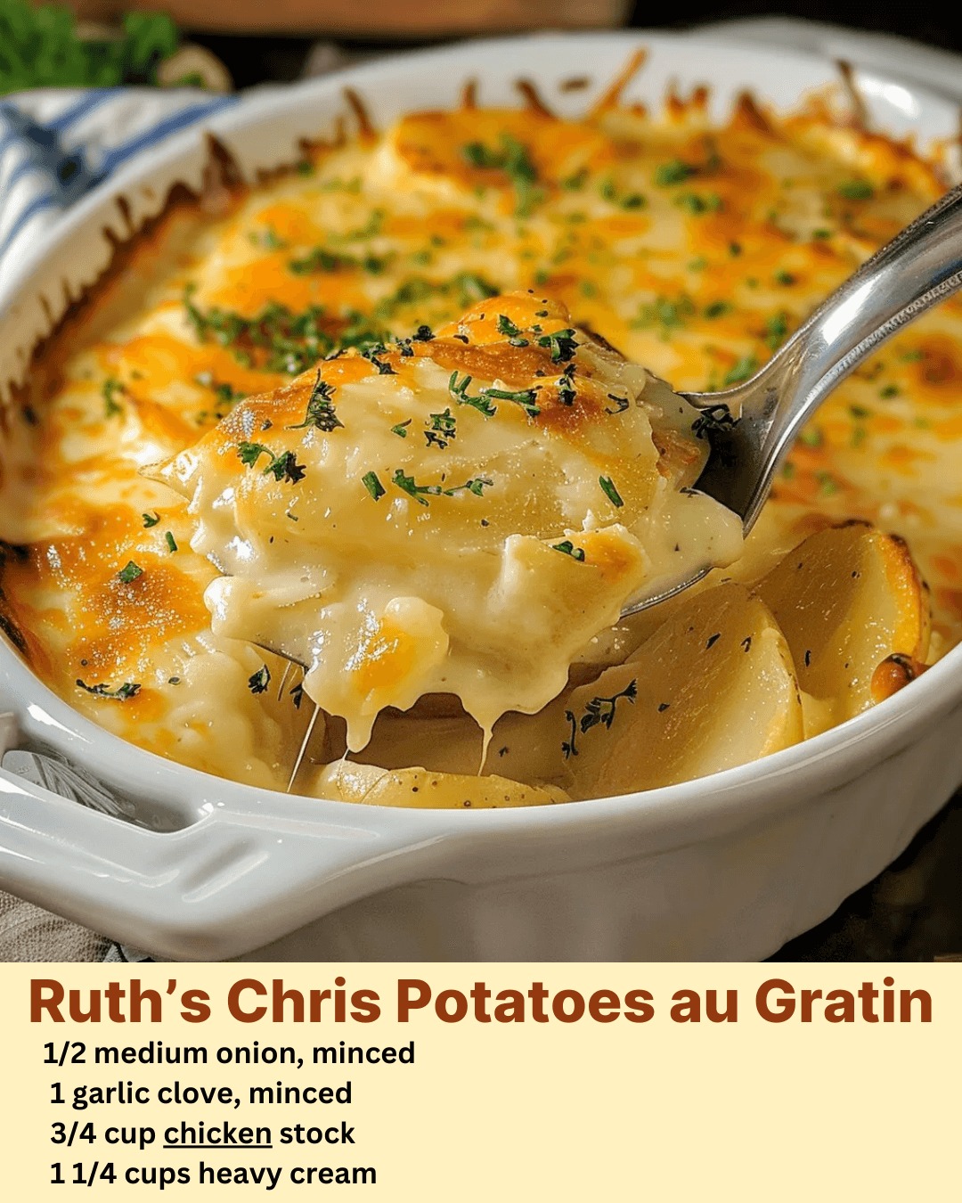 Copycat Ruth’s Chris Potatoes au Gratin