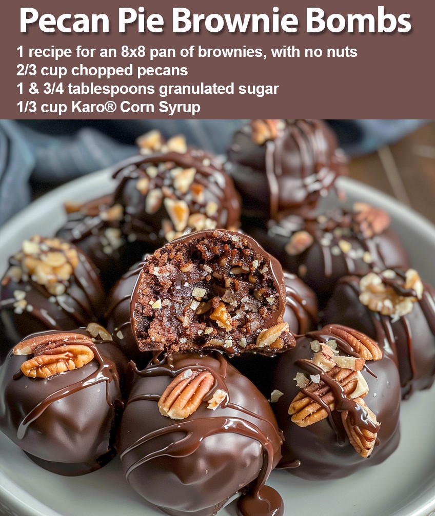 Pecan Pie Brownie Bombs