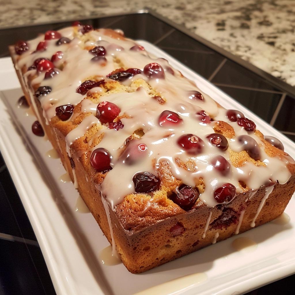 Cranberry Orange Bread with Simple Glaze