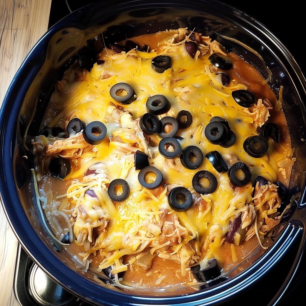 SLOW COOKER CHICKEN ENCHILADA CASSEROLE