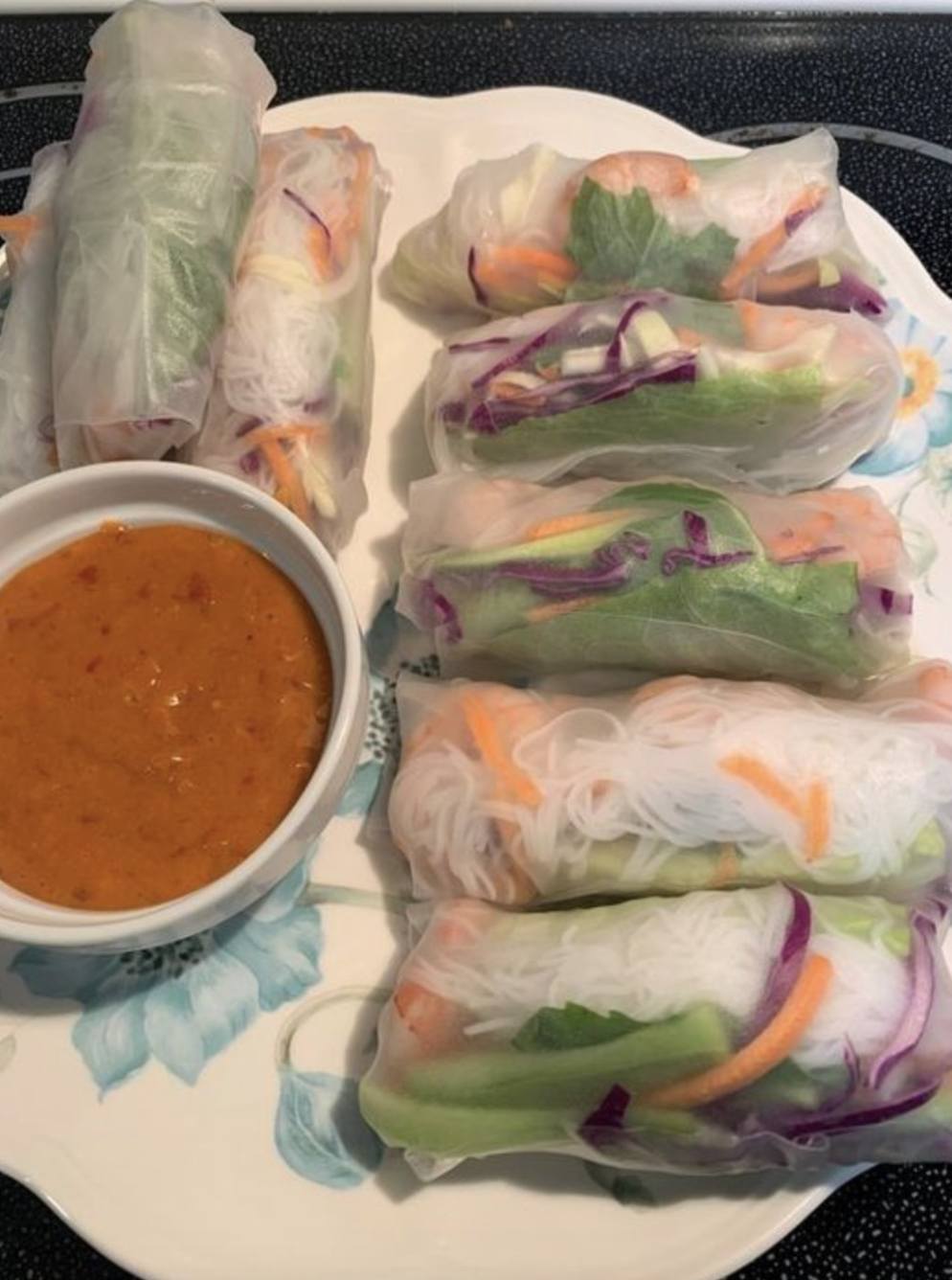 Thai Spring Rolls With Peanut Sauce