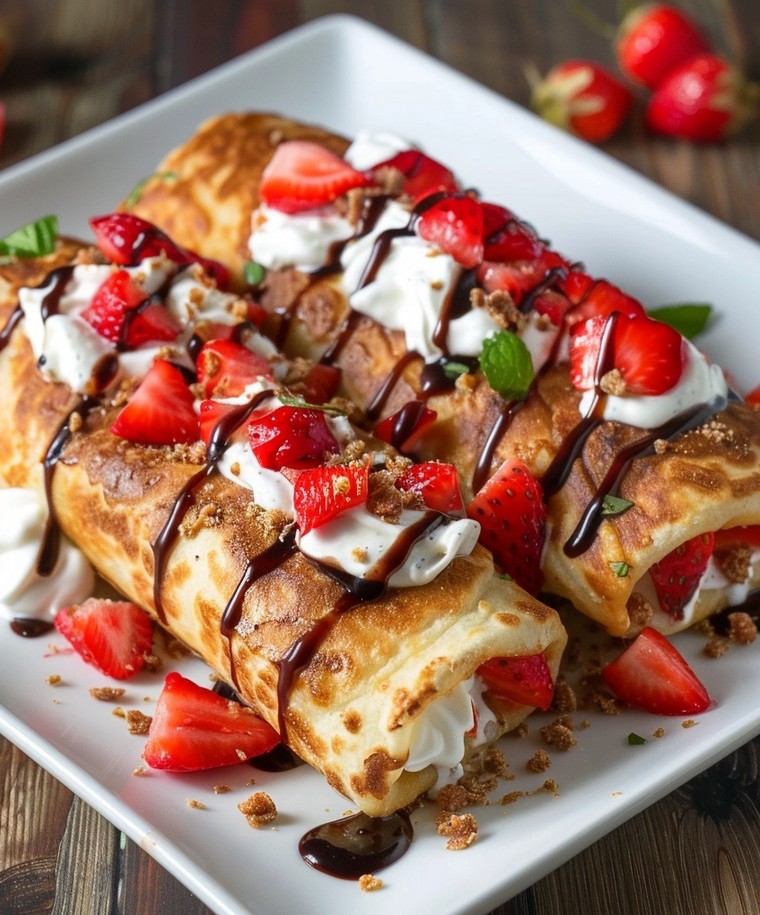 Strawberry Cheesecake Chimichangas