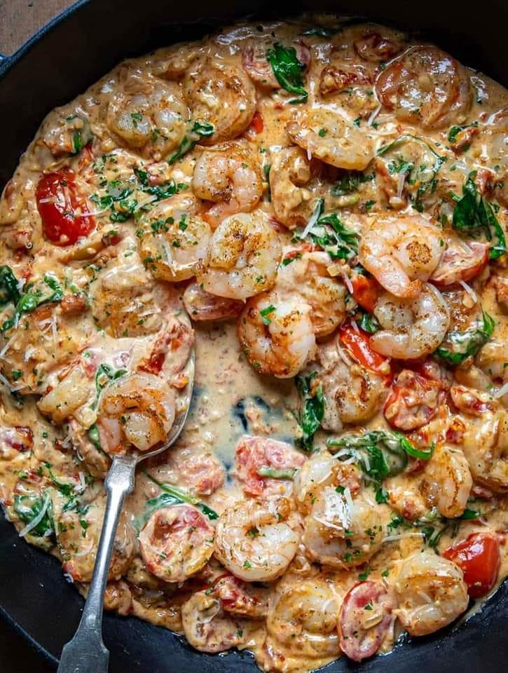 Creamy Garlic Butter Tuscan Shrimp