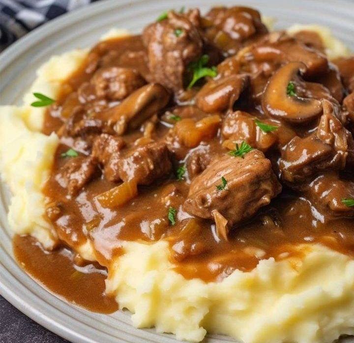 Beef Tips with Mushroom Gravy