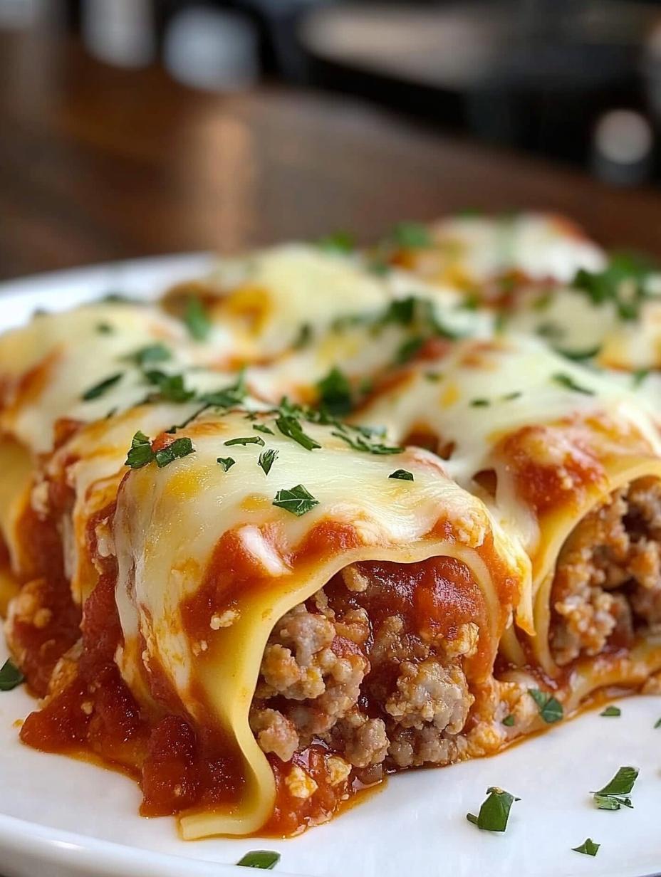 Three-Cheese Sausage Lasagna Roll-Ups