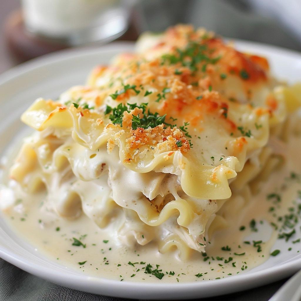 Chicken Alfredo Lasagna Rolls