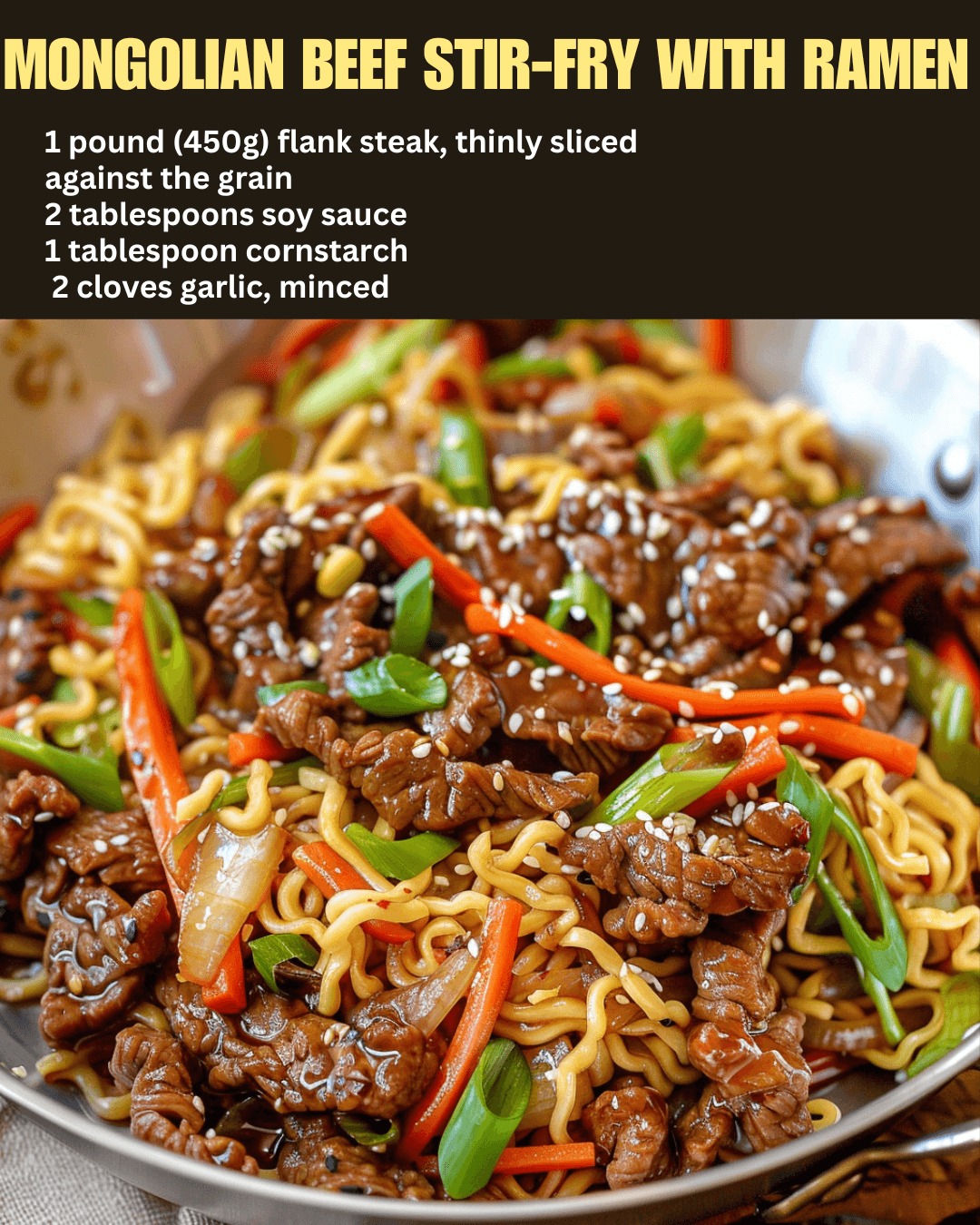 Mongolian Beef Stir-Fry with Ramen