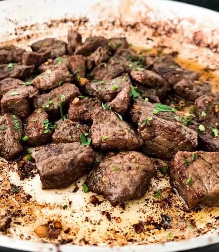 Steak Bites with Garlic Butter & Mustard Dipping Sauce