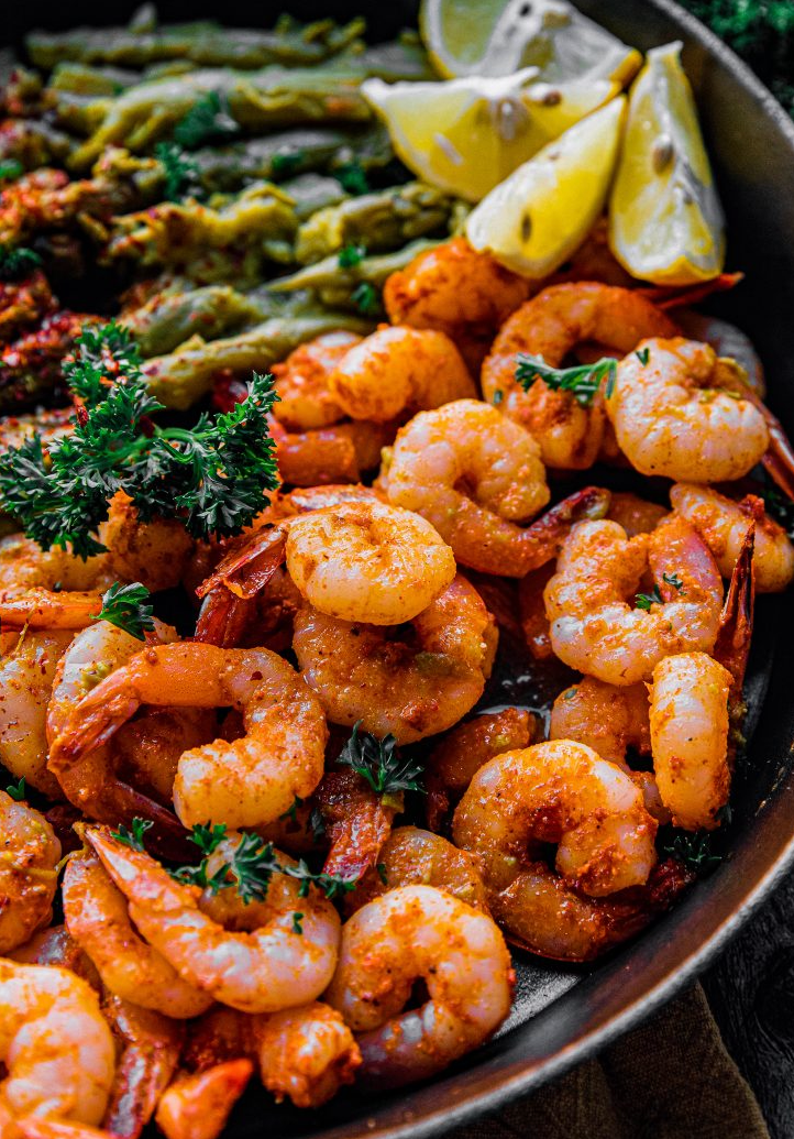 Blackened Shrimp and Asparagus