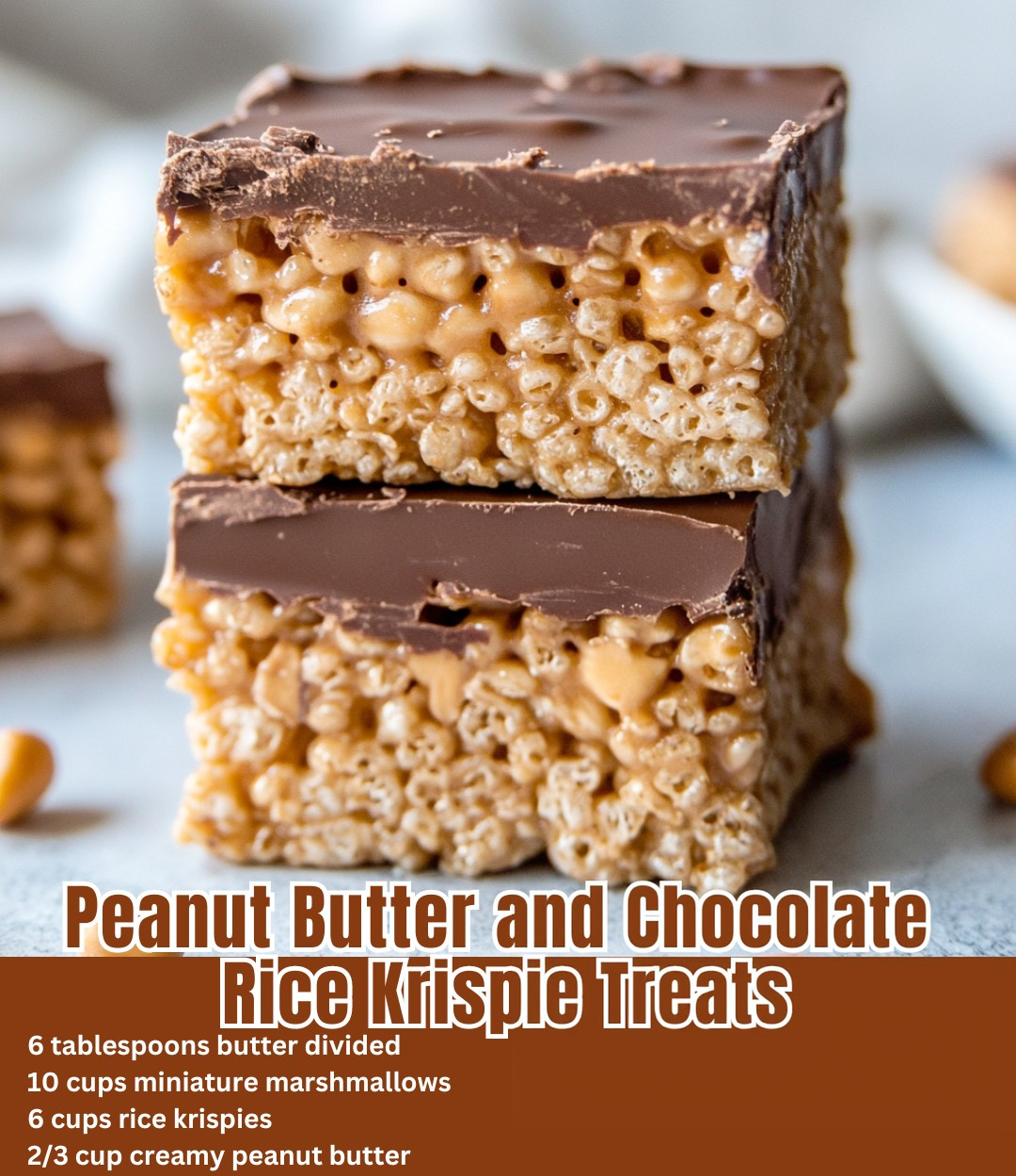 Peanut Butter and Chocolate Rice Krispie Treats