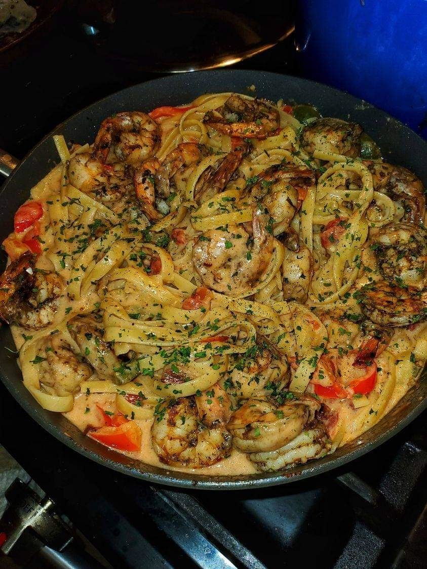 Jerk Shrimp Fettuccine