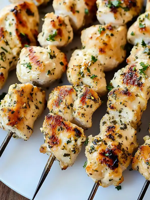 Garlic Parmesan Chicken Skewers