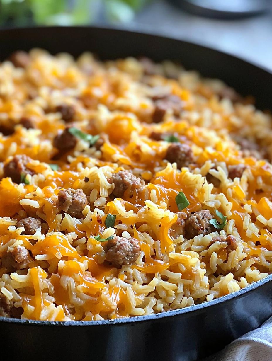 Cheesy Sausage and Rice